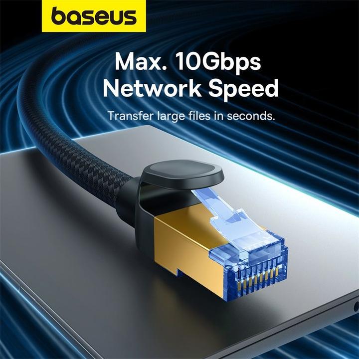 Produktbild Baseus Braided network cable cat.7 Ethernet RJ45, 10Gbps, 10m (black) (U/UTP, CAT7, 10 m)