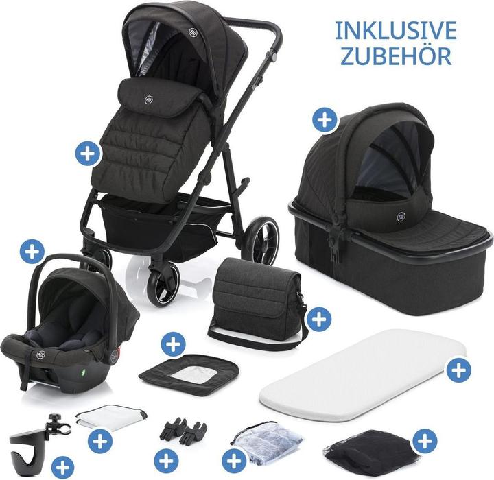 Actual product image Fillikid Kinderwagen 3 in 1 3-1 Kombi-Kinderwagen-Set Fill Jaguar mit