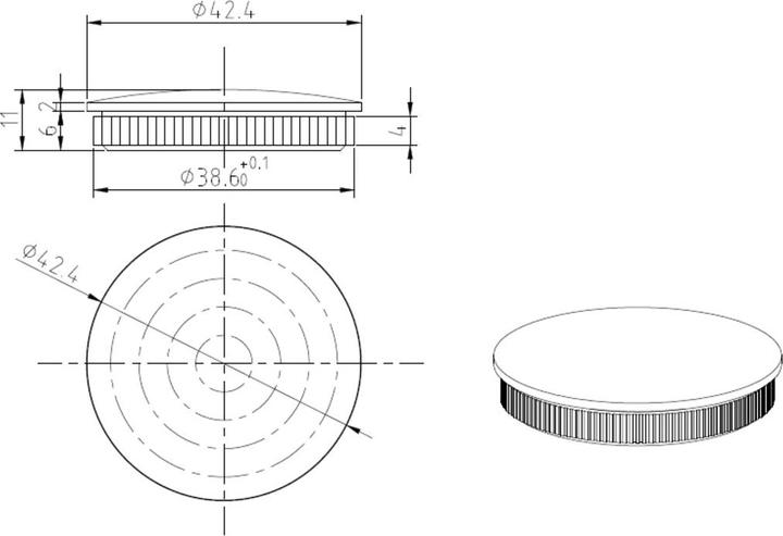 Produktbild OK-Line Endkappe Handl+AMMApA-ufe OKLINE gew+AMMAtg-lbt (Edelstahl)