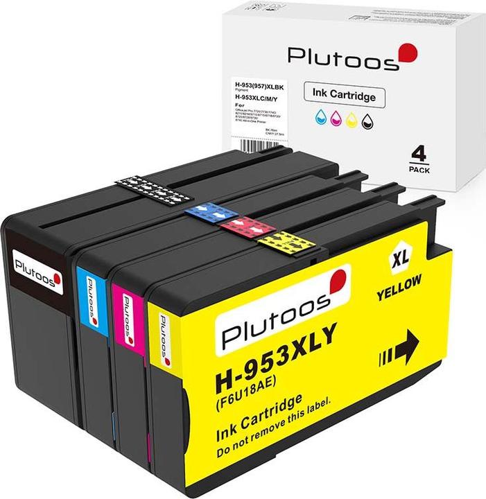 Plutoos HP 953XL Cartridges XXL compatible, set of 4 colours (C, M, Y, BK)