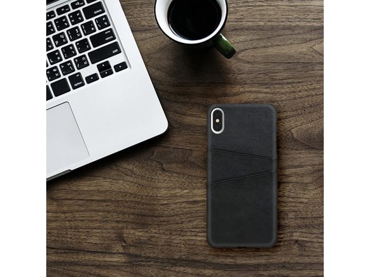 Produktbild Screenguard Apple iPhone XS CardCaddy Leder Backcase mit Kartenfächern (Apple iPhone XS)