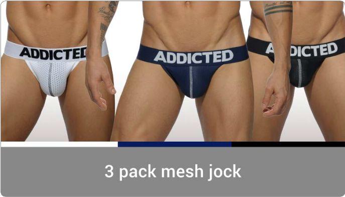 Addicted 3 Pack Mesh Jock Push up (3XL, 3er Pack)