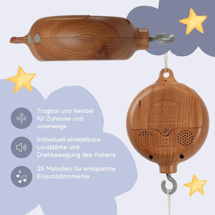 Immagine prodotto Hermex Baby-Soundbox Tragbare Baby-Musikbox Einschlafhilfe mit Musik Spieluhr