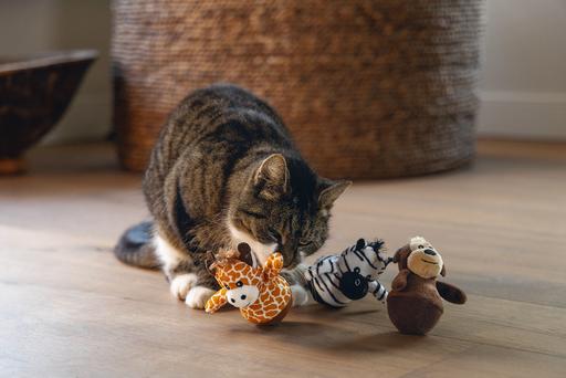 Actual product image Beeztees Dschungel Wobbler (Plush toy cat)