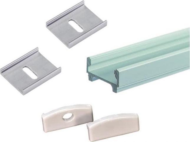 Produktbild Rutec Alu-Profil flach 1St=2m B68405 12x23mm (f.Strips bis 18mm) inkl Zubehö (200 cm)