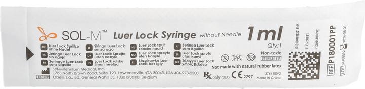 Nährwerte und Zutaten Sol-m Spritze PP 1ml Luer Lock steril 3-teilig 100 Stk