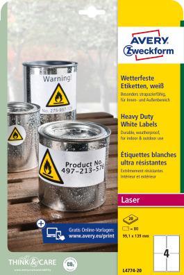Actual product image Avery weatherproof labels