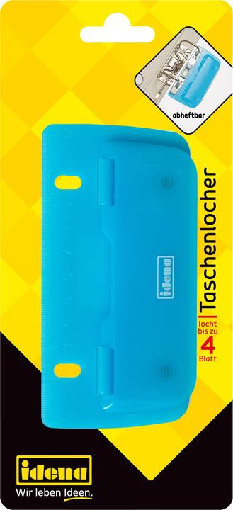Produktbild Idena Taschenlocher blau bis 4 Blatt
