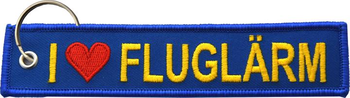 Produktbild Pinex I love Fluglärm Schlüsselanhänger. 138mm x 30mm gestickt