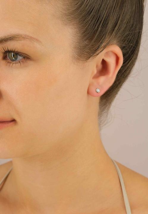 Actual product image Muau Stud earrings frame setting (White gold 750)