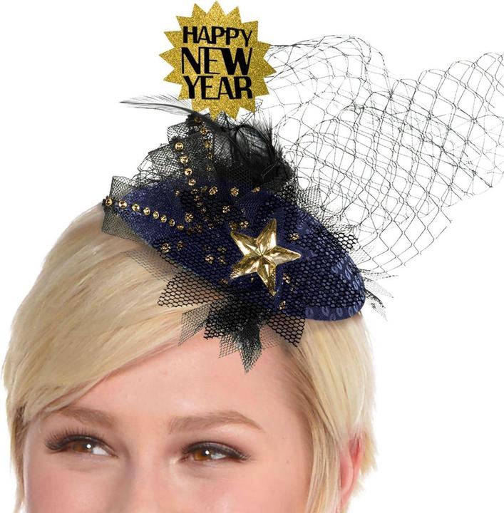 Actual product image Amscan Couture Clip-On New Year Fascinator