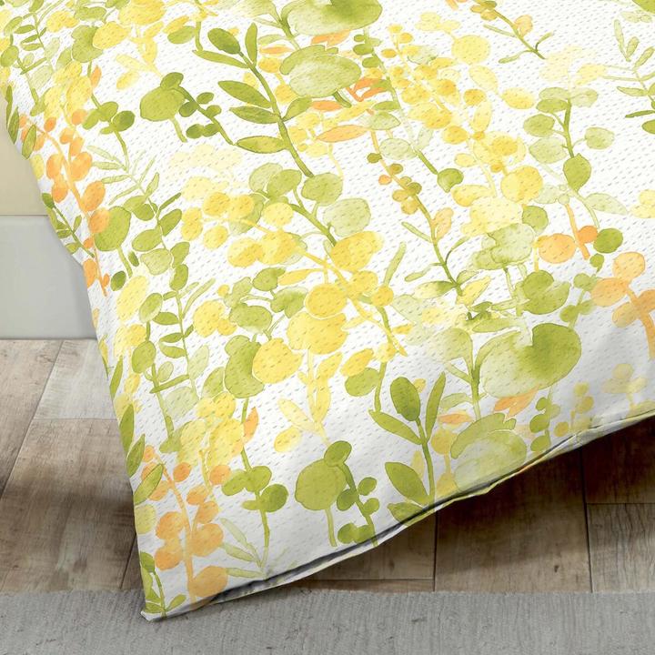 Image du produit Traumschlaf Parure de lit en seersucker Inaya citron (Set de linge de lit, 160x210 cm + 65x100 cm)