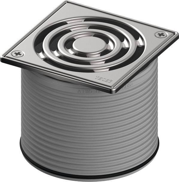 TECE TECEdrainpoint S Rostrahmen Edelstahl schraub inklusive Designrost 100x100mm (100 mm)