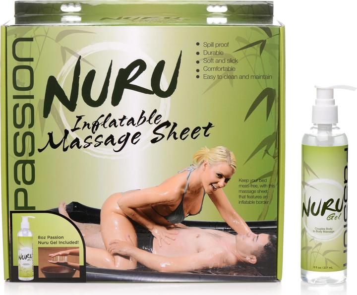 Actual product image Passion Lubricants Nuru Inflatable Sex Sheet With Nuru Massage Gel (237 ml)