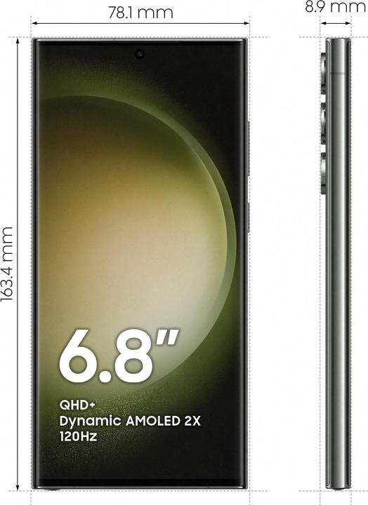 Productafbeelding Samsung Galaxy S23 Ultra (256 GB, Groen, 6.80", SIM + eSIM, 200 Mpx, 5G)