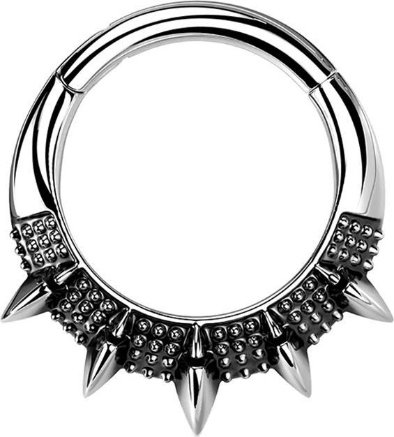 Immagine prodotto Star Piercing Anello a micro segmenti pieghevole in argento a cinque coni (Acciaio chirurgico 316L, senza ottone)