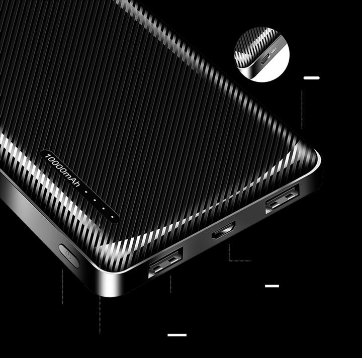 Produktbild LogiLink Powerbank 10000 mAh, 2x USB-A, USB-C, micro-USB, mit Schnellladenfunktion, schwarz (10000 mAh, 12 W, 12 Wh)