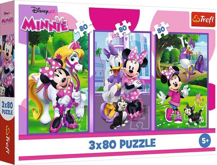 Actual product image Trefl Puzzle 3 x 80 – Minnie Maus (240 pieces)