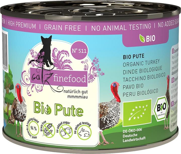 Catz Finefood Bio No.511 dinde (Adulte, 6 pcs, 200 g)