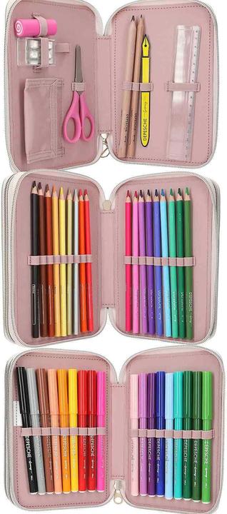 Productafbeelding Top Model Topmodel - TOPModel Triple Pencil Case SUMMER FEELING - Sage Green (413303)