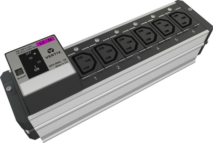 Produktbild Vertiv Knürr MPX Rack PDU output module branch metered 0U 230V 10A L2-N outputs (6)C13