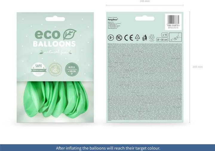 Produktbild Partydeco Luftballons mint metallisiert Eco (10 x)