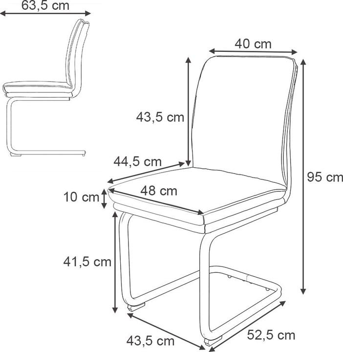 Actual product image Vichy Cantilever chair Eleganza, Anthracite, Set of 4