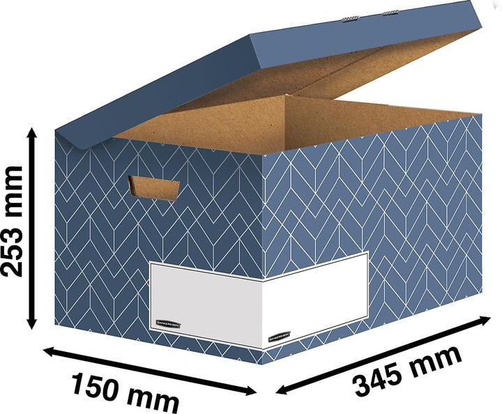 Produktbild Bankers Box Archivschachtel ® Décor, FSC®-zertifizierter Karton, für DIN A4 Formate, Grössen- und F... (A4, A4+)