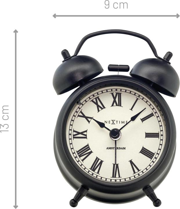 Nextime Klassischer Wecker Amsterdam klein Schwarz/ Weiss