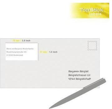 Actual product image TopStick TOP STICK universal labels, 70 x 37 mm, white, 100 sheets