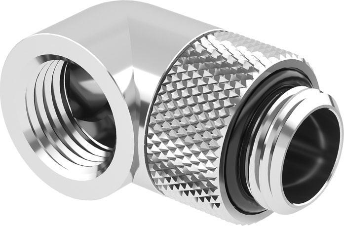Actual product image Barrow Adapter 90 degree G1/4 inch male to G1/4 inch female - rotatable, silver
