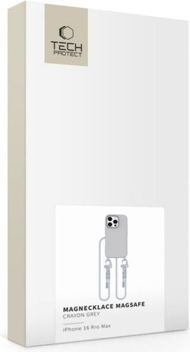 Actual product image Tech-Protect MagNecklace MagSafe Case with Lanyard for iPhone 16 Pro Max - Gray (Apple iPhone 16 Pro Max)