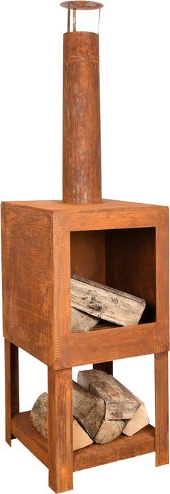 Produktbild Esschert Design Terrassenofen mit Holzlager, Rostbraun