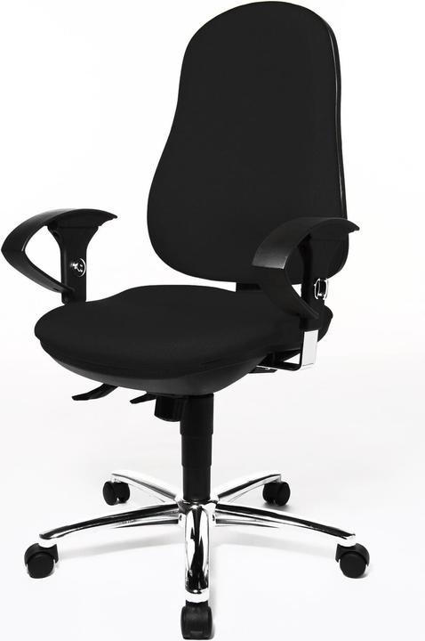 Produktbild Topstar Bürodrehstuhl "Support SY Deluxe", schwarz Bezug: 100 % Polypropylen, Bandscheibensitz und Synchron