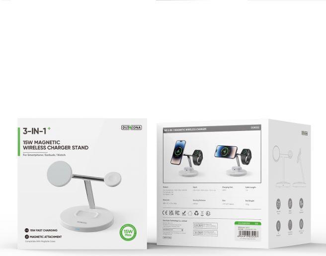Actual product image Duzzona Wireless Charger W9 3 in 1 (15 W)