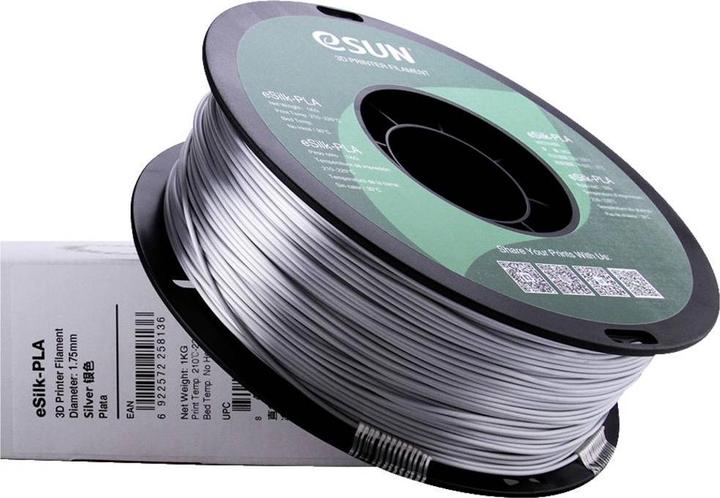 Actual product image eSUN eSilk-PLA (PLA, 1.75 mm, 1000 g, Silver)