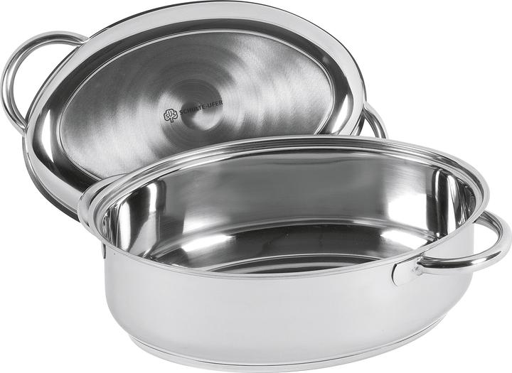 Produktbild Schulte-Ufer Multibräter oval 6,5 Liter Ø34cm Edelstahl (34 cm, Bräter + Schmortopf, Edelstahl)