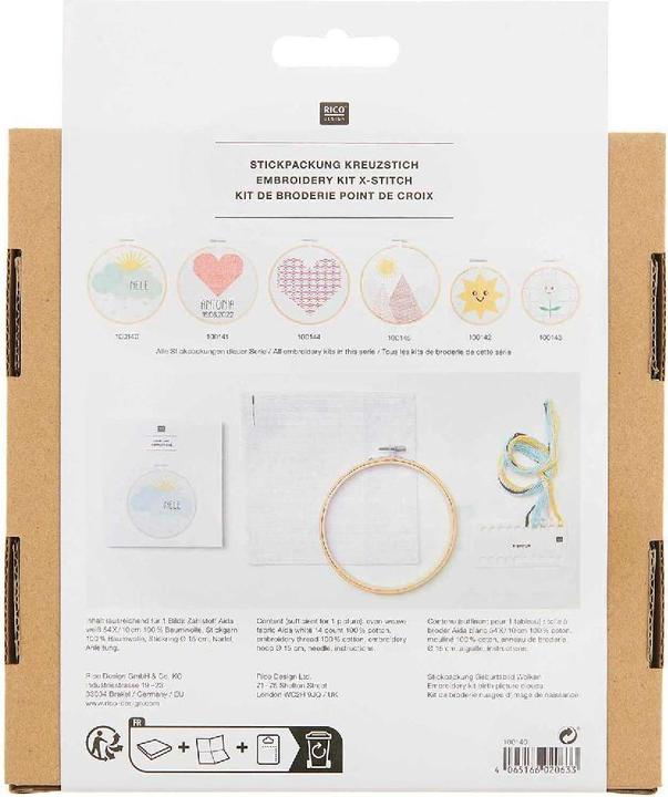 Produktbild Rico Design Stickpackung Geburtsbild Wolken.100140