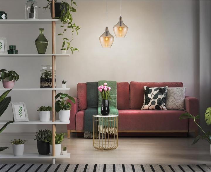 Actual product image Nino Leuchten Paso 30620123 nickel amber pendant light (E14)