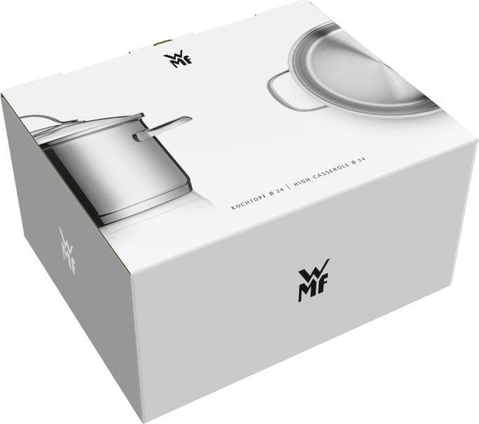 Produktbild WMF Kochtopf Fleischtopf Induktion 24cm Glasdeckel Diadem Plus Edelstahl 18/10 (24 cm, Kochtopf, Edelstahl)
