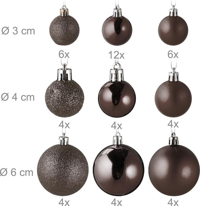 Produktbild Relaxdays 100-tlg. Weihnachtskugeln-Set (100 -teilig)