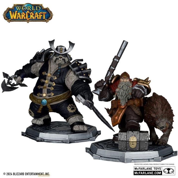 Produktbild McFarlane World of Warcraft PVC Statuen 2er-Pack 1/12 Dwarf Hunter: Beast Master & Pandaren: Monk (Gold Label)