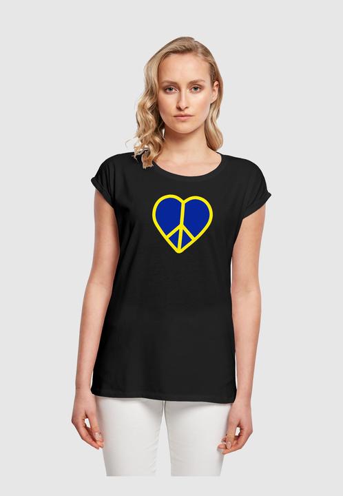 Produktbild Merchcode Ladies Peace - Heart Peace Extended Shoulder T-Shirt - 161405 (L)
