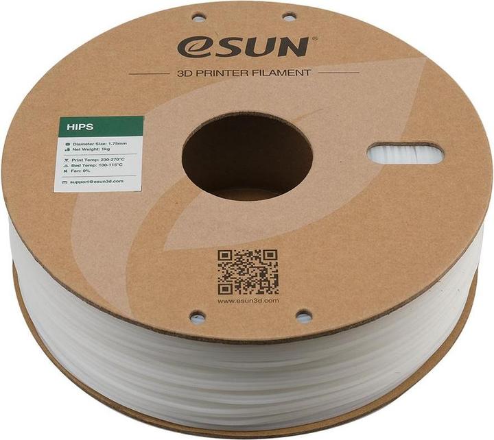 Actual product image eSUN HIPS Natural Filament 1.75mm 1Kg (HIPS, 1.75 mm, 1000 g, White)