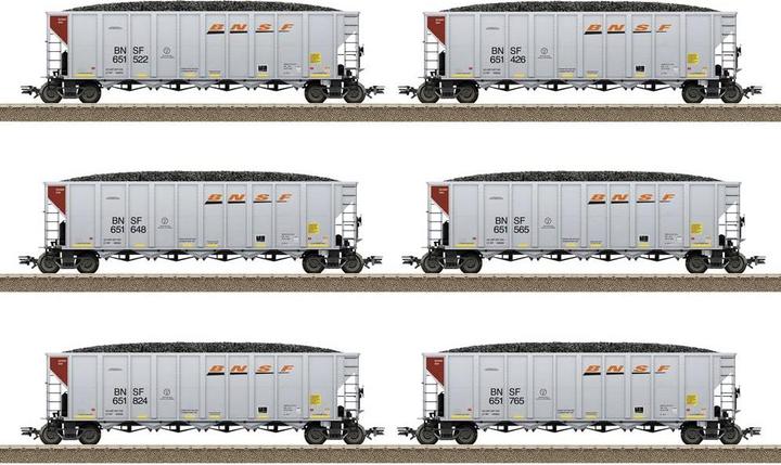 Trix H0 set of 12 BNSF US Hopper Cars (Track VI)