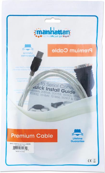 Produktbild Manhattan Zum Anschluss eines seriellen Geräts an einen USB-Port, Prolific PL-2303RA-Chipsatz (1.80 m, VGA)
