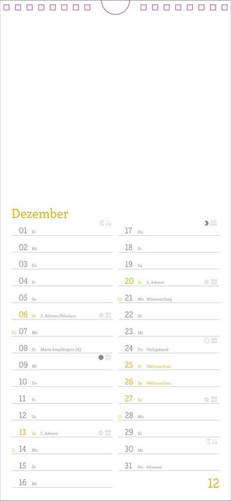 Valeurs nutritives et ingrédients Kalender zum Selbstgestalten 2026 (Couverture rigide, Allemand)