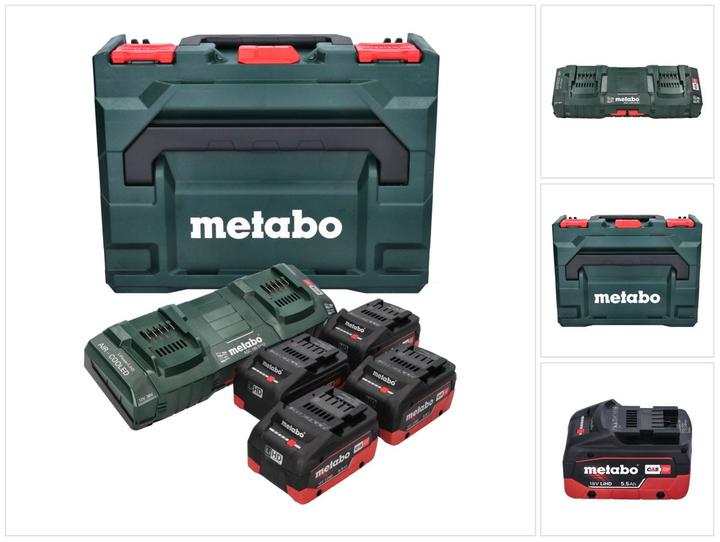 MetaLoc case, 4x LiHD 5.5Ah batteries, 1x ASC 145 Duo charger