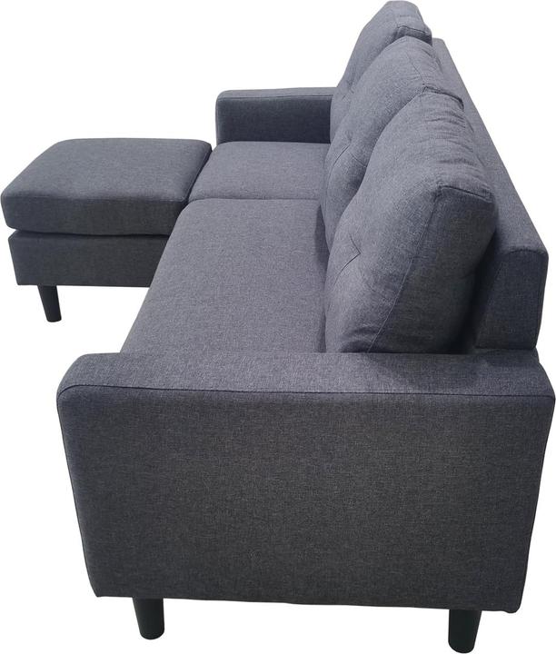 Produktbild HTI-Living Polstercouch mit variabler Ottomane Reva Grau (Ecksofa)