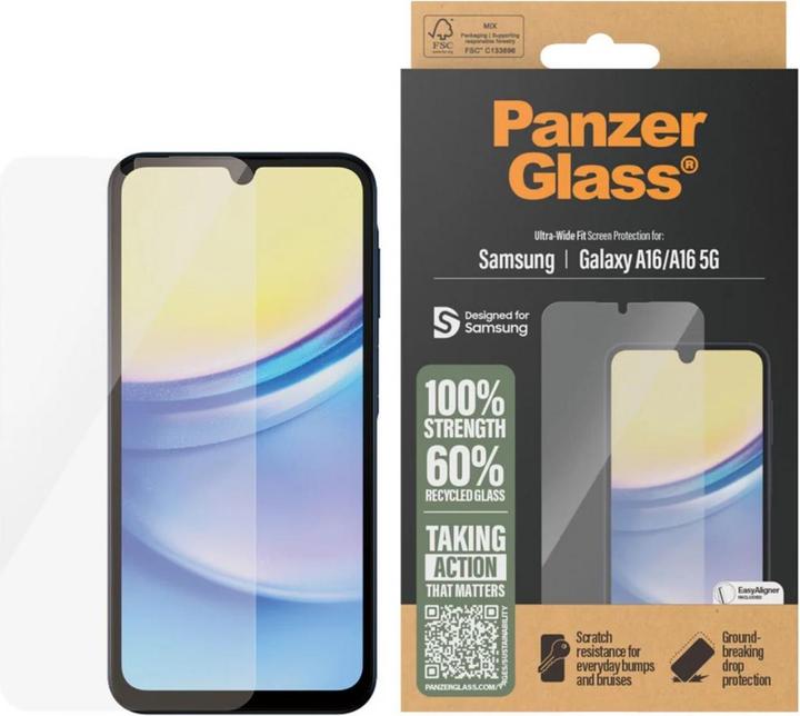 PanzerGlass Ultra-Wide Fit (1 Piece, Samsung Galaxy A16, Samsung Galaxy A16 5G)